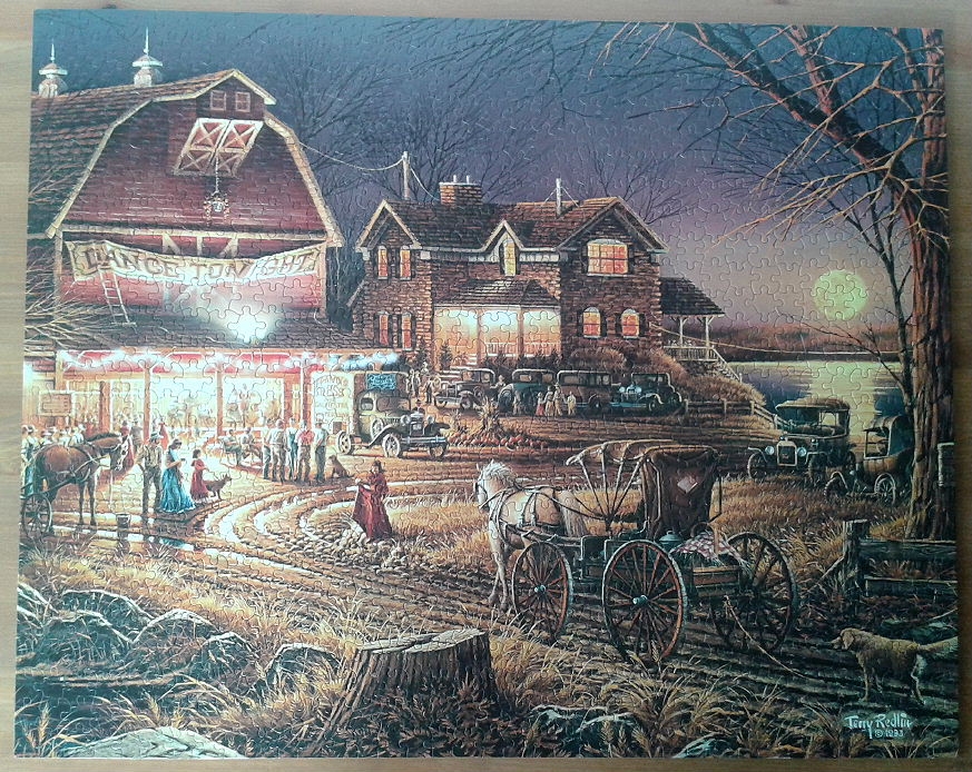 Harvest Moon Ball by Terry Redlin ( 1993 ) 1000 Pieces ( White Mountain Puzzles )