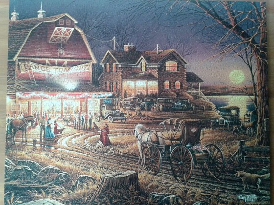 Harvest Moon Ball by Terry Redlin ( 1993 ) 1000 Pieces ( White Mountain Puzzles )