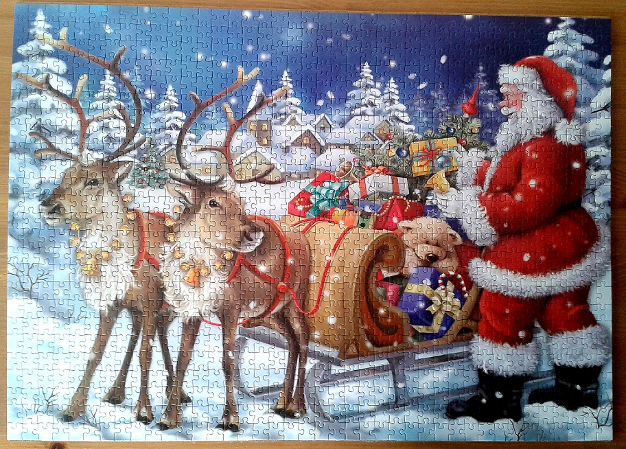 Santa travels by Sleigh, by Dona Gelsinger ( 2014 ) 1000 Pieces ( Falcon de luxe )