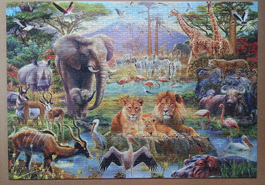 Africa Watering Hole by Jan Patrick Krasny ( 2015 ) 1500 Pieces ( Educa Puzzle )