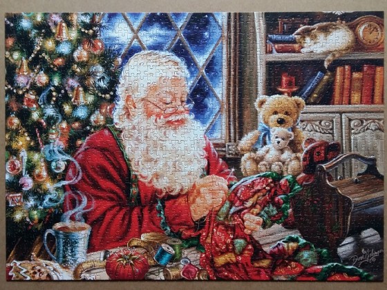 Santa making Toys by Dona Gelsinger 1000 Pieces ( Falcon de luxe )