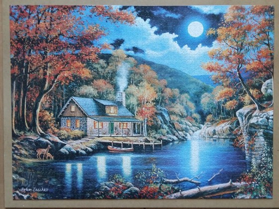 Cabin by the Lake , by John Zaccheo 2000 Pieces ( Castorland Puzzle )