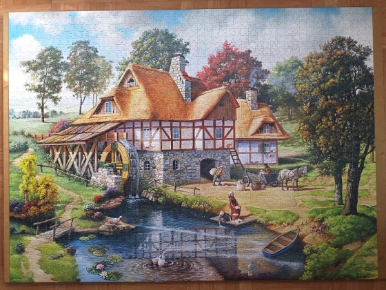 Water Mill Cottage 2000 Pieces ( Castorland Puzzle )