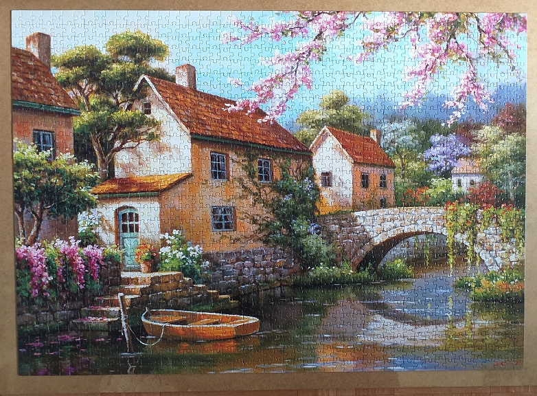 Country Village Canal  by Sung Kim 1500 Pieces ( Anatolian )