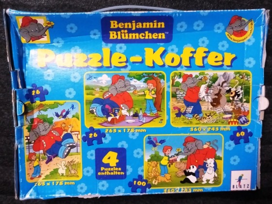 Benjamin Blümchen Puzzlekoffer, 2 x 26, 60, 100, Blatz