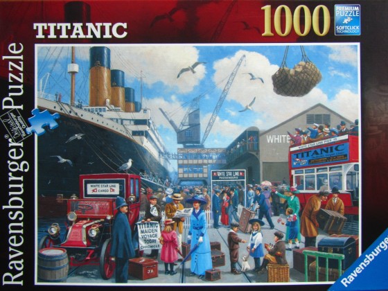 Jungfernfahrt der Titanic	1000	RAVENSBURGER	2014 ©Kevin Walsh 2011	Titanic	19 419 3		Breit 70 x 50	Bestand Nr. 116 2152