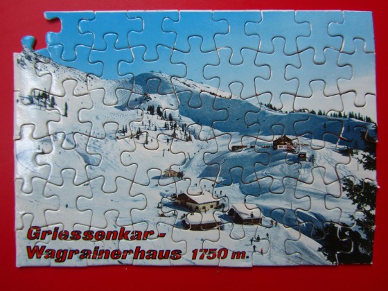 Griessenkar-Wagrainerhaus 1750m.	54	Postkarten-Puzzle-Spiel	~ 1970		35/07242			Bestand Nr. 104 1038
