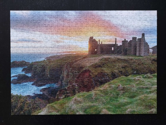 Slains Castle im Sonnenuntergang, Schottland