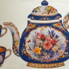 floral teapot