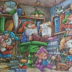 Zwerge in der Bücherei