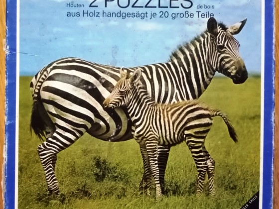 Zebra, Panda, Ravensburger, 2 x 20 Teile
