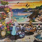 Abendsonne über Santorini